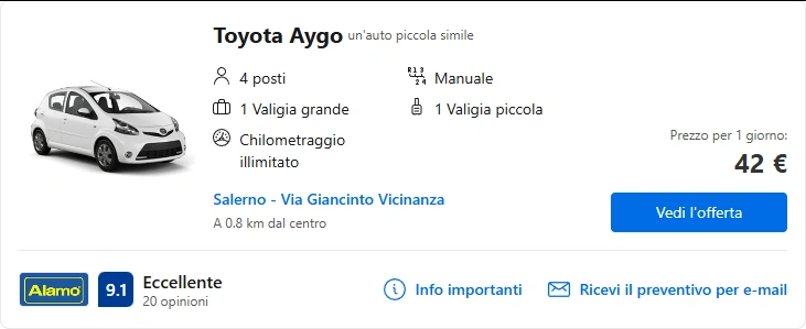 Salerno Noleggiami: Noleggio di auto a Salerno 19