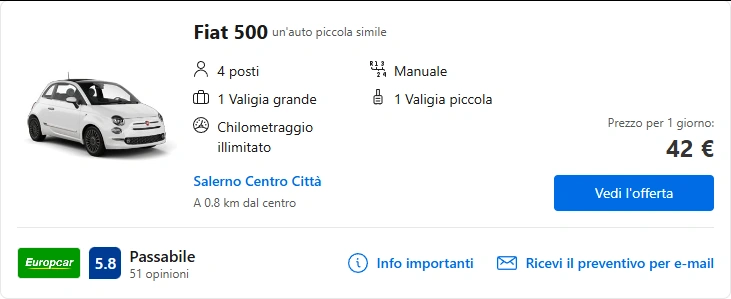 Salerno Noleggiami: Noleggio di auto a Salerno 20