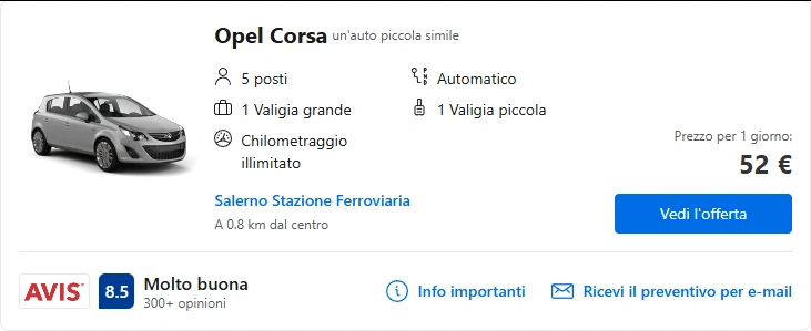 Salerno Noleggiami: Noleggio di auto a Salerno 24